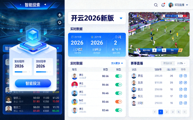 开云2026新版智能投注与赛事直播融合界面，展示实时数据与高清赛事画面