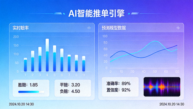 AI智能推单引擎界面，展示实时赔率与预测模型数据可视化