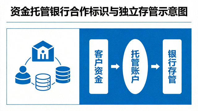 资金托管银行合作标识与独立存管示意图